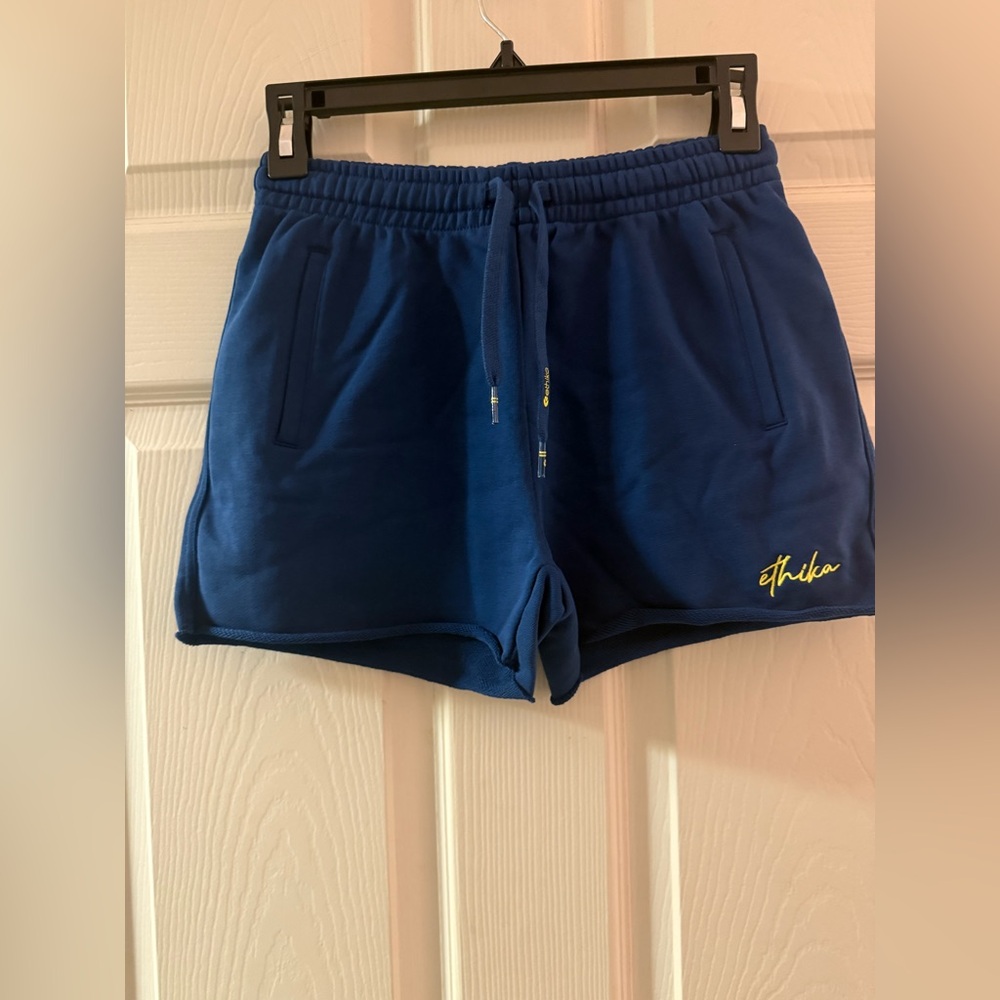 Ethika Kids Blue Shorts with Yellow Logo